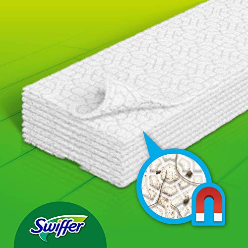 Swiffer Starter Kit Scopa con 1 Manico + 8 Panni di Ricambio, per