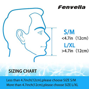 Fenvella Maschera Subacquea, Snorkeling Integrale 180° L/XL, Nero