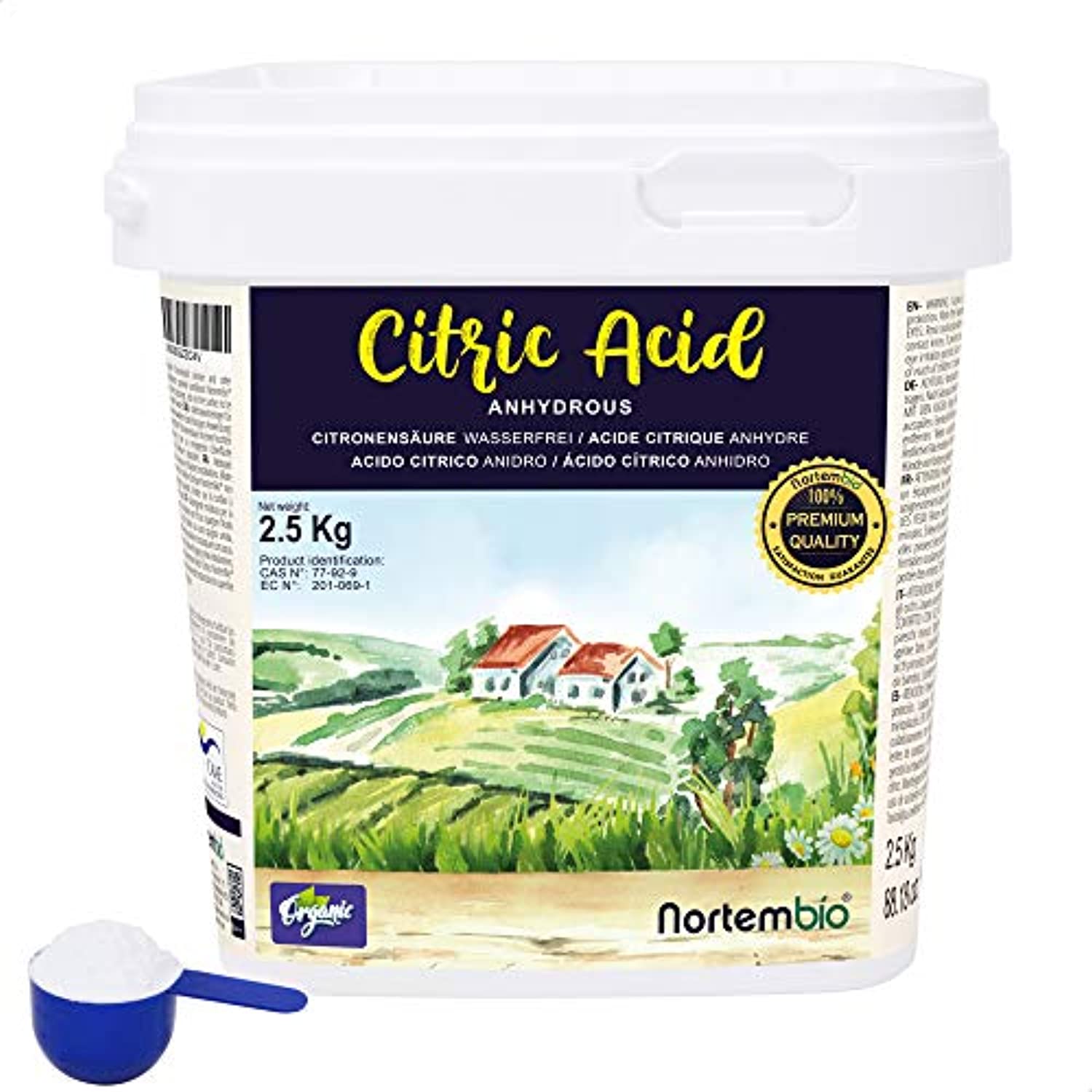 Nortembio Acido Citrico 2,5 Kg. Polvere Anidro, 100% Puro. Per Produzi –