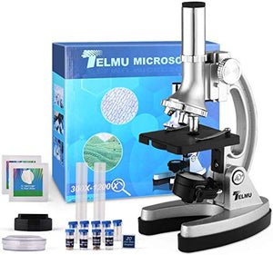 TELMU Microscopio per studenti 300X-600X-1200X Magnifications Microscopio...