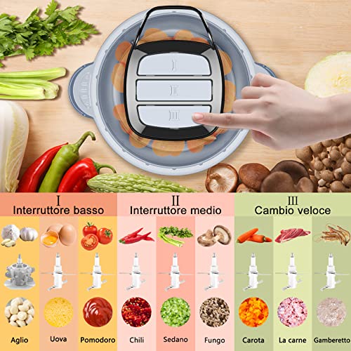 Tritatutto elettrico da 6.5 litri, tritacarne con 2 lame a due livelli,  taglierina da cucina per verdure, cipolle, aglio, carne, noci - AliExpress