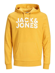 JACK & JONES Jjecorp Logo Sweat Hood Noos Cappuccio, Nero (Black Detail:Reg... - Ilgrandebazar