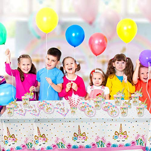 Yidaxing 131 Pezzi Decorazioni Compleanni Unicorno, Unicorno Party Kit  Tovaglia Copertina Buon Compleanno Banner Borsa Unicorno Palloncini per  Bambini Ragazze di Compleanno Natale(16 Ospit) : : Casa e cucina