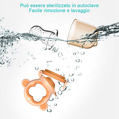 Faburo 2pcs Ciuccio Frutta per Bambini per Alimenti + 9pcs Ciuccio in  Silicone(3*3), Ciuccio per Frutta Neonati Innovativo Succhietto Dentizione  Giocattolo per la Dentizione Della Frutta per Bambini : : Prima  infanzia