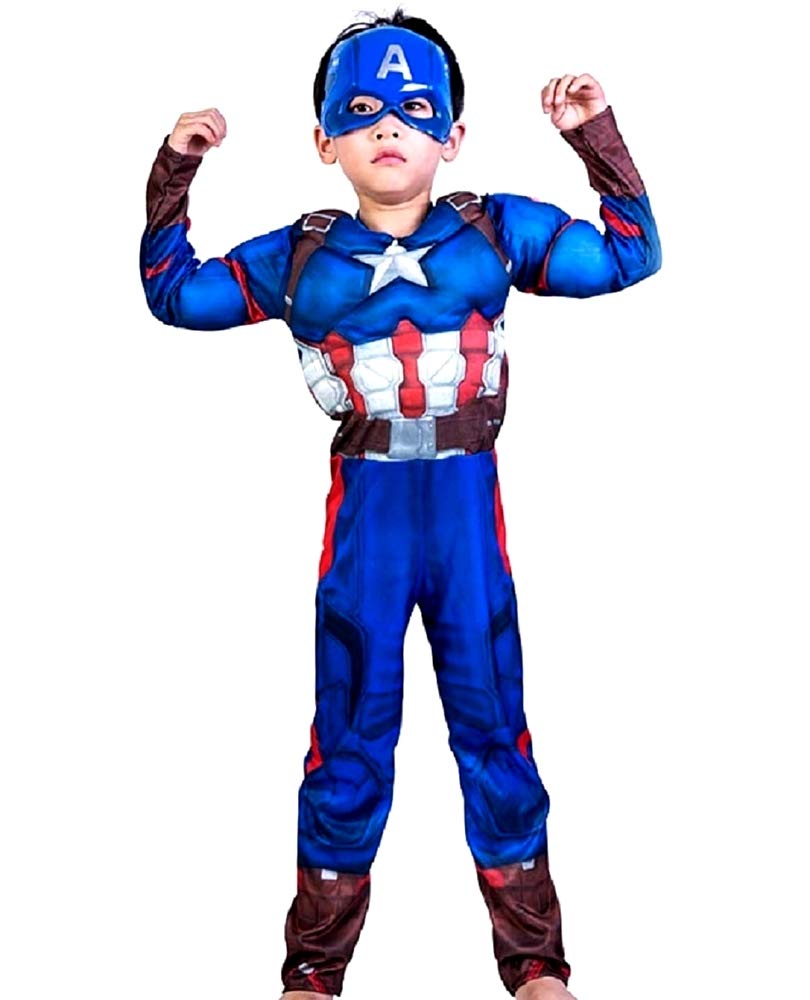 Costume - Travestimento - Carnevale - Halloween - Capitan America - Super  eroe - Bambino - Idea regalo per natale e compleanno