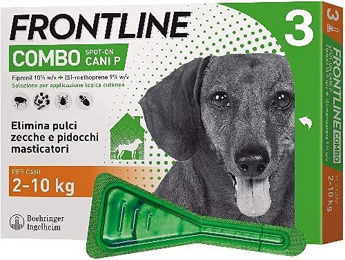 Frontline Combo, 3 Pipette, Cane Taglia S (2 - 10 Kg), Antiparassitari –