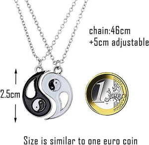 yin yang collana,Ciondolo 2pc Collana Ciondolo Tai Chi Yin Yang Puzzle... - Ilgrandebazar