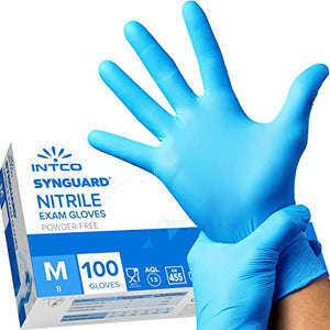 intco medical 100 guanti in Nitrile M senza polvere, senza lattice, ip –