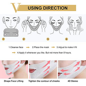 V Line Mask, Doppio Mento Riduttore, HailiCare 8 Pcs 4D Viso V Appeso... - Ilgrandebazar