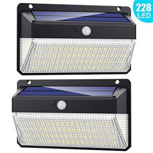 Luce Solare Led Esterno 228 LED, 【Versione migliorata 2200 mAh】Lampada –