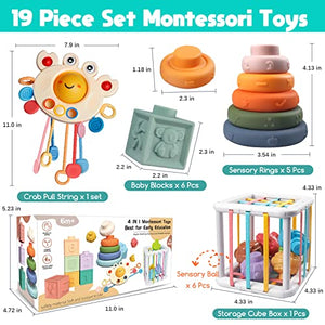 Aliex Giochi Montessori Neonato 6 Mesi - 3 Anno, 4 in 1 Gioco