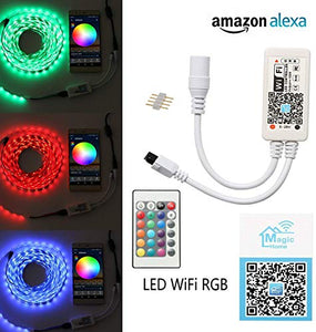 WiFi RGB Controller per strisce luminose a LED, Wifi Rgb + Remote - Ilgrandebazar