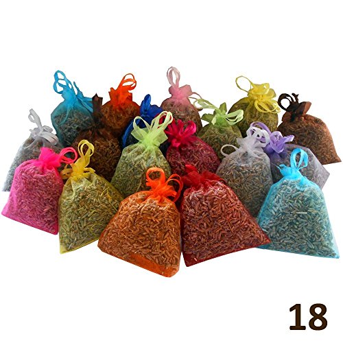 18 sacchettini di organza multicolor, ciascuno riempito con 10 g pura. –