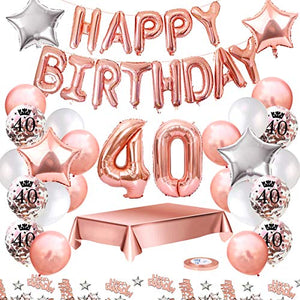 Palloncini 40 anni Compleanno Donna, Rosa Decorazioni Compleanno 40 Anni,  Addobbi 40 anni Compleanno, Palloncini 40 anni Numeri, Buon Compleanno