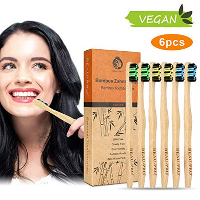 GeekerChip Spazzolino Bamboo[10 Pezzi],100% Senza BPA Vegan Spazzolini  Bamboo di