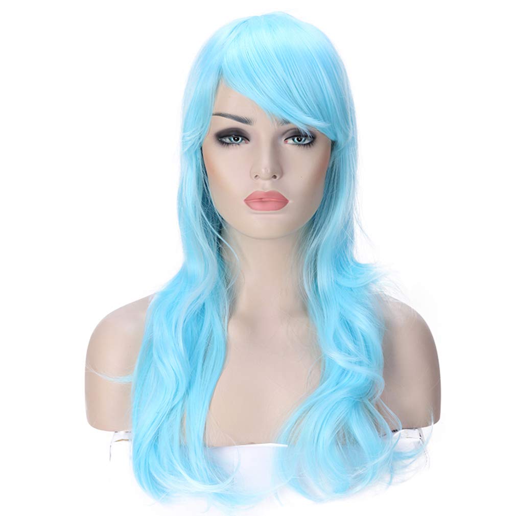 Parrucca Rosa/Viola Lunga Donna Capelli Lunghi Wig Parrucche