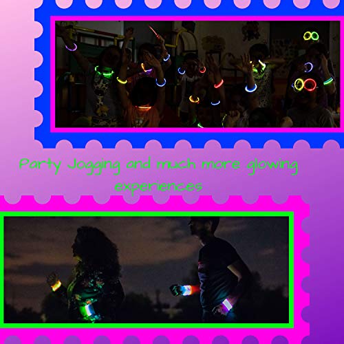 Adelama Braccialetti Luminosi Fluorescenti Fluo per Feste Glowstick  Party