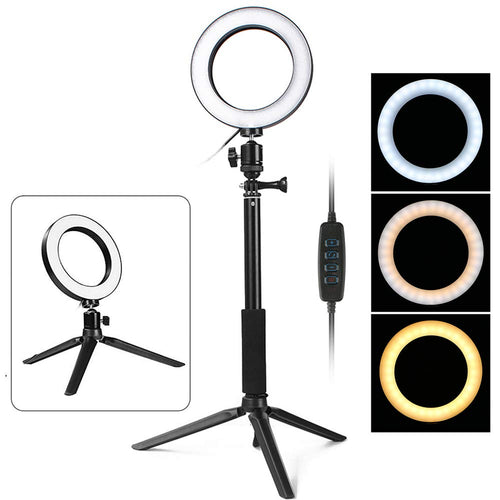 Thlevel LED Ring Light con treppiedi Lampada anulare dimmerabile da 6... - Ilgrandebazar