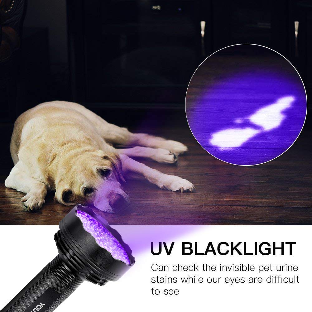 Torcia UV Luce nera Lampada Uv, 51 Led Uv Black Light Pet Rilevatore di  luce di