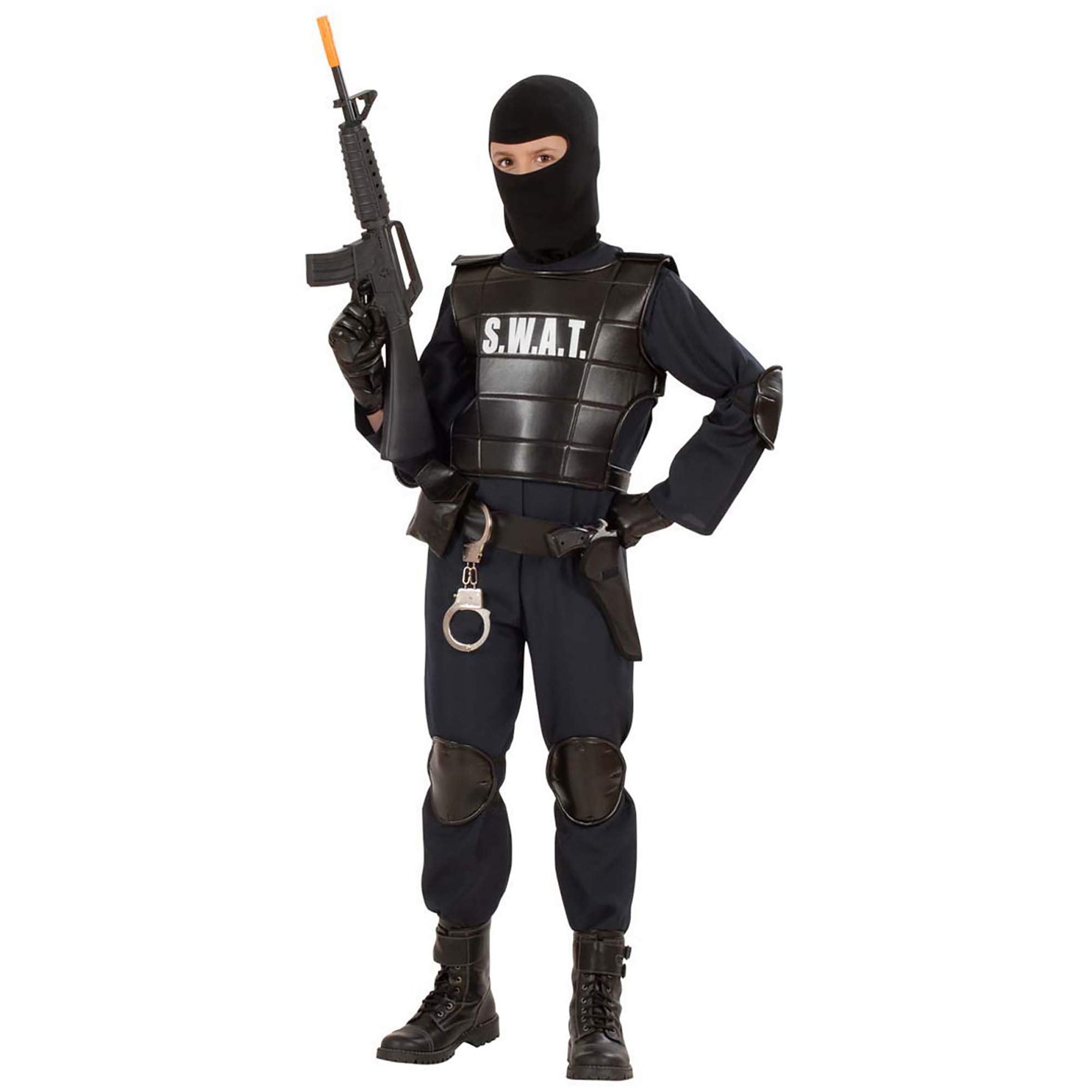 Costume Bambino Agente s.w.a.t. Taglia 140 cm / 8-10 140 / Anni, Nero –