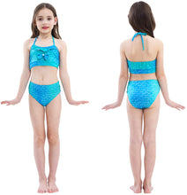 Carica l&#39;immagine nel visualizzatore di Gallery, PaisDola Ragazze Coda da Sirena per Nuotare Bambina Costume da Bagno Incluso 3Pcs Bikini e Fiore Garland Archetto