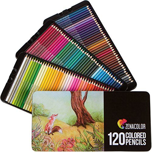 Zenacolor - 120 Matite Colorate (Numerato) con Scatola in Metallo - 120... - Ilgrandebazar