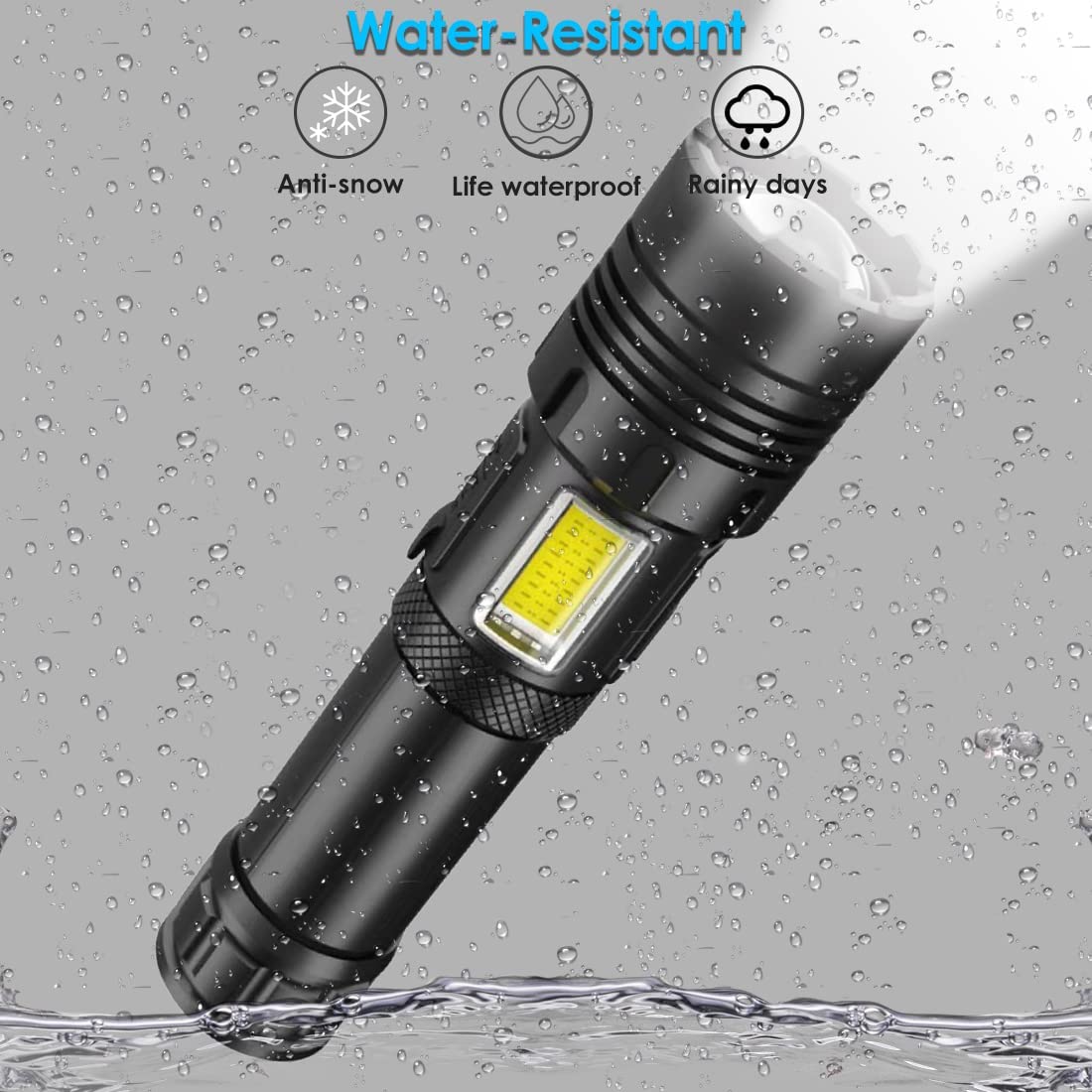 Superpow Torcia LED Ricaricabile da 20000Lumen,Torcia LED Potente