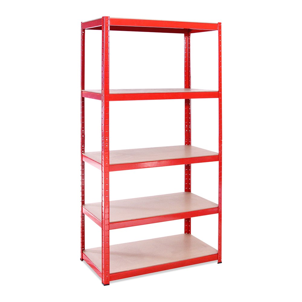 Scaffale per Garage - Scaffalatura,180cm x 90cm x 45cm - Rosso - 5 Red –