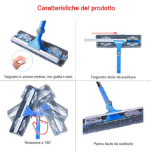 Carica l&#39;immagine nel visualizzatore di Gallery, IKU Kit Lavavetri Telescopico Lungo (167CM) - Manico Estensibile, 167 CM, Blu - Ilgrandebazar