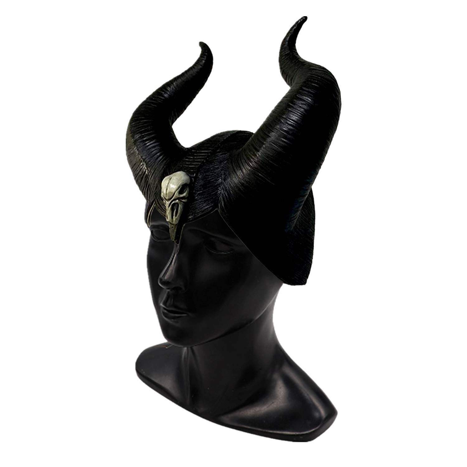 Mesky Maschera Headpiece Malefica Cosplay Taglia unica, Nero Con Argen –