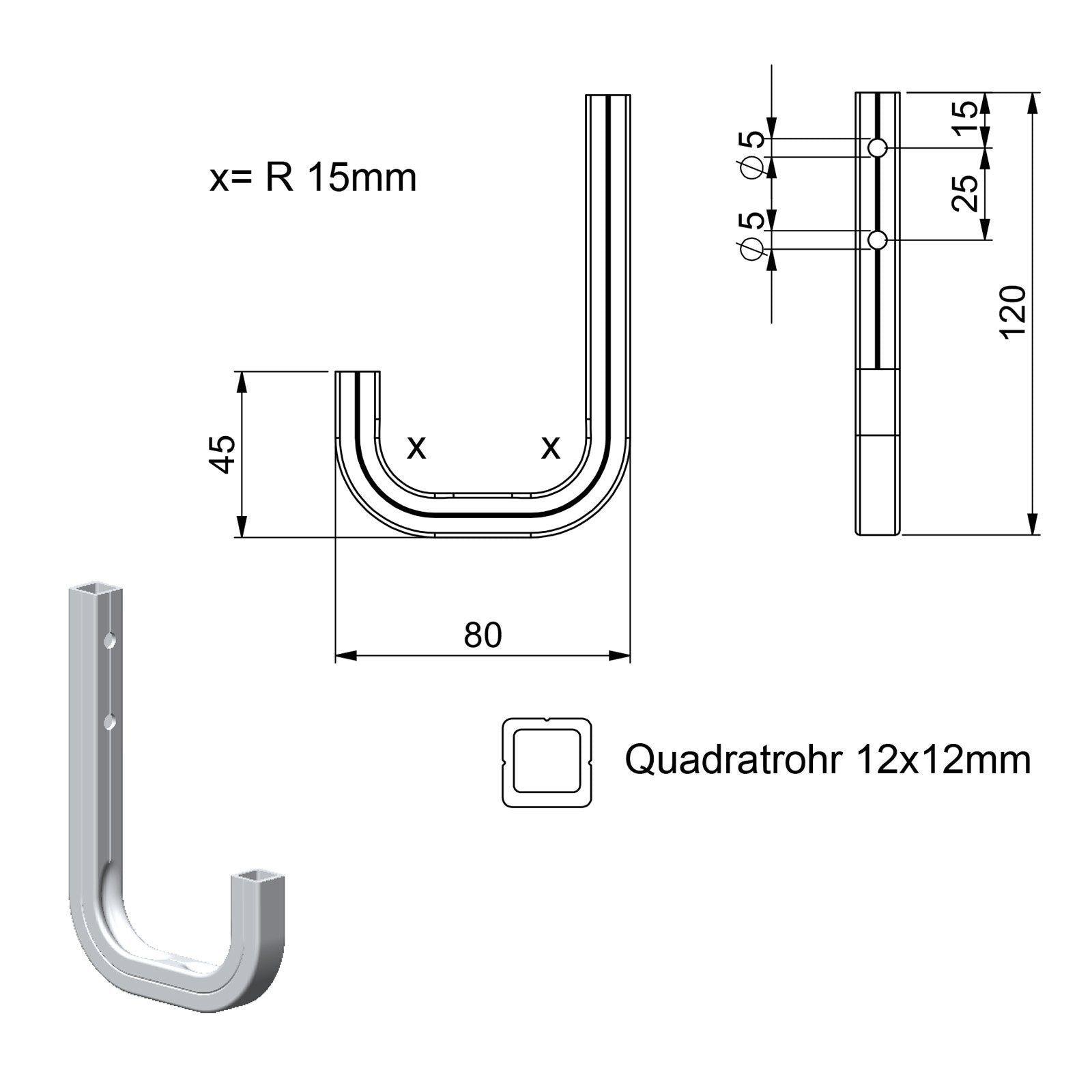 8 pezzi OrgaTech Gancio Multiuso da Muro 8 - 120 x 80 mm –