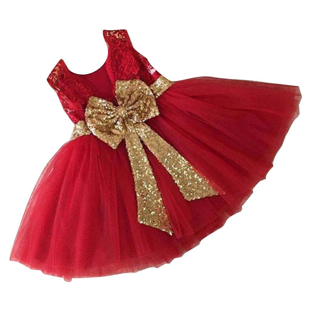 Inlefen Girls Bowknot Lace Princess Gonna Paillettes Estate Abiti per... - Ilgrandebazar