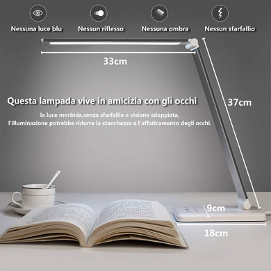 Luce per libri, luce da lettura a LED ricaricabile USB con sensore tattile,  lampada da lettura, clip flessibile sulla luce del libro per la lettura a  letto