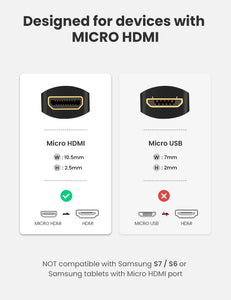 UGREEN Cavo Micro HDMI Maschio a Femmina 4K 3D Supporta ARC Ethernet... - Ilgrandebazar