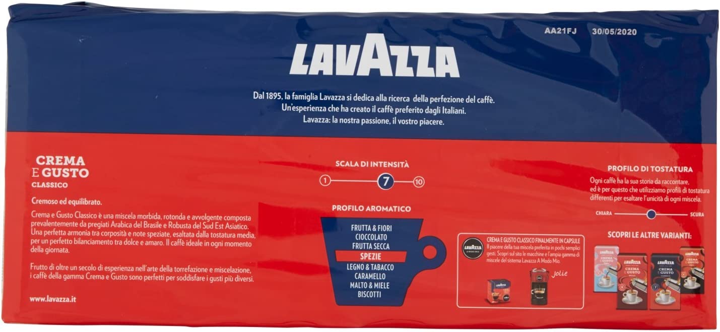 Lavazza Caffè Macinato Crema e Gusto - 4 confezioni da 250 grammi