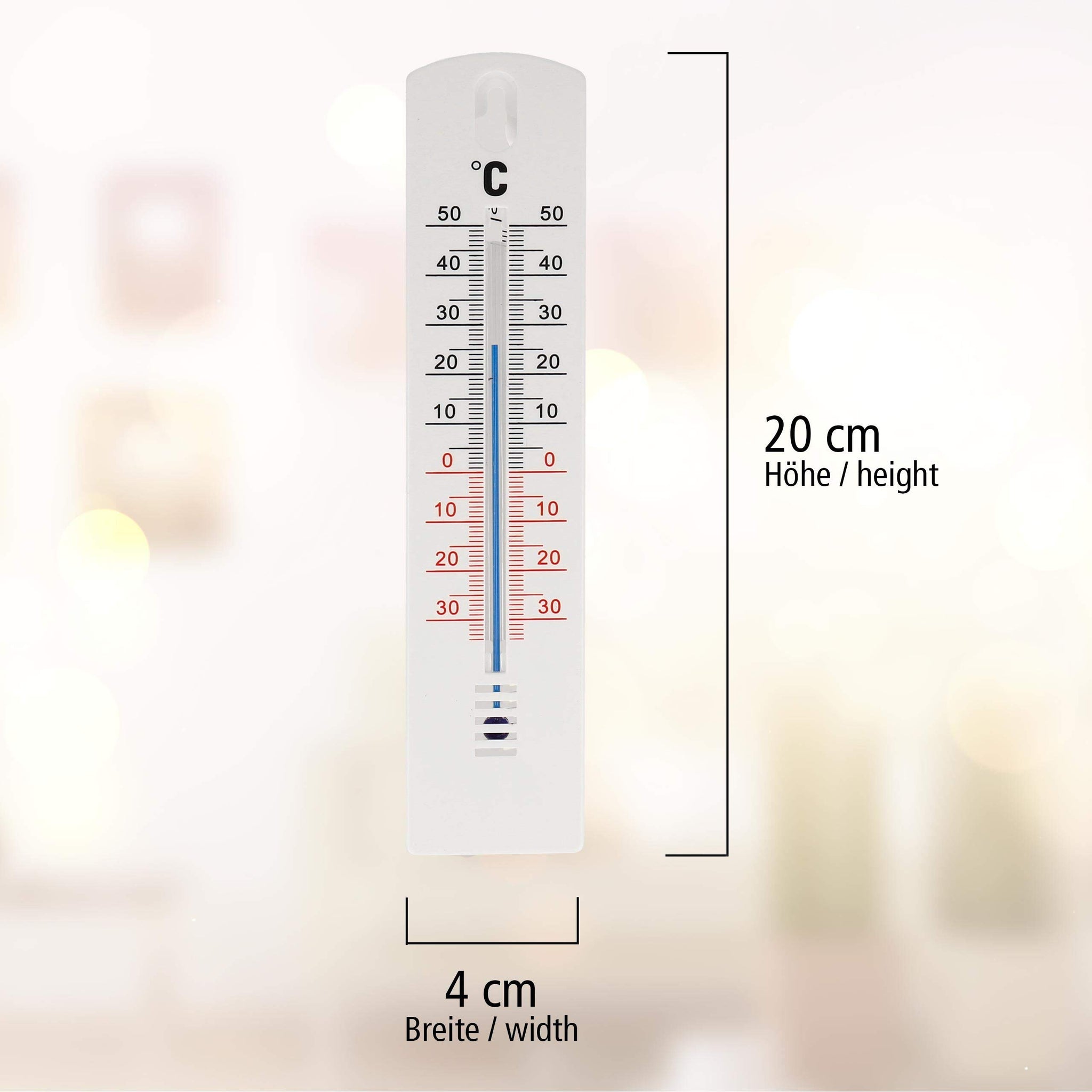 Termometro da parete/giardino, da interno/esterno in plastica 20 cm.