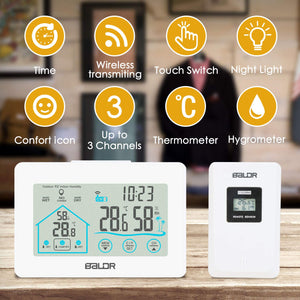 Mitening Stazione Meteo con Sensore Esterno, Digitale Temperatura Data –