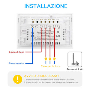 Alexa Dimmer per Luce WiFi, Maxcio Interruttore Dimmerabile, Compatibile  con Alexa e Google Home, Regolatore Smart per Illuminazione con Timer, APP  Controllato da SmartLife, Richiede Filo Neutro : : Fai da te