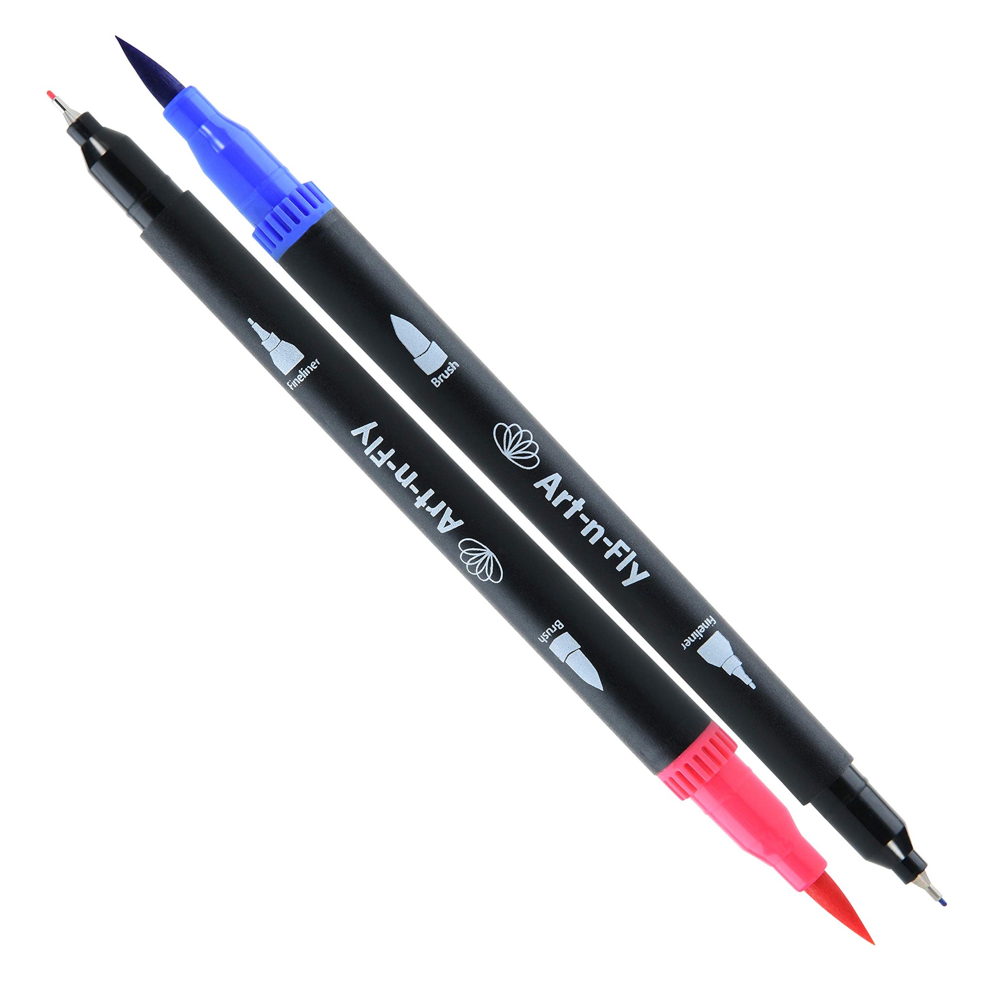 24 Dual Brush Pen Pennarelli Punta Fine per Disegno Doppia nero –