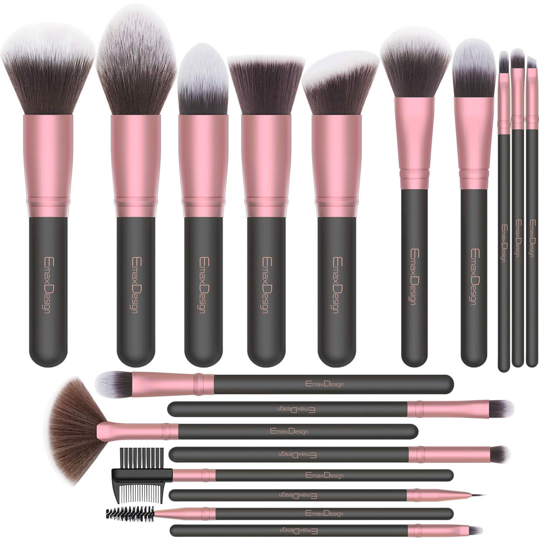 Pennelli Make Up EmaxDesign Set di 18 per il Trucco Professionali... - Ilgrandebazar