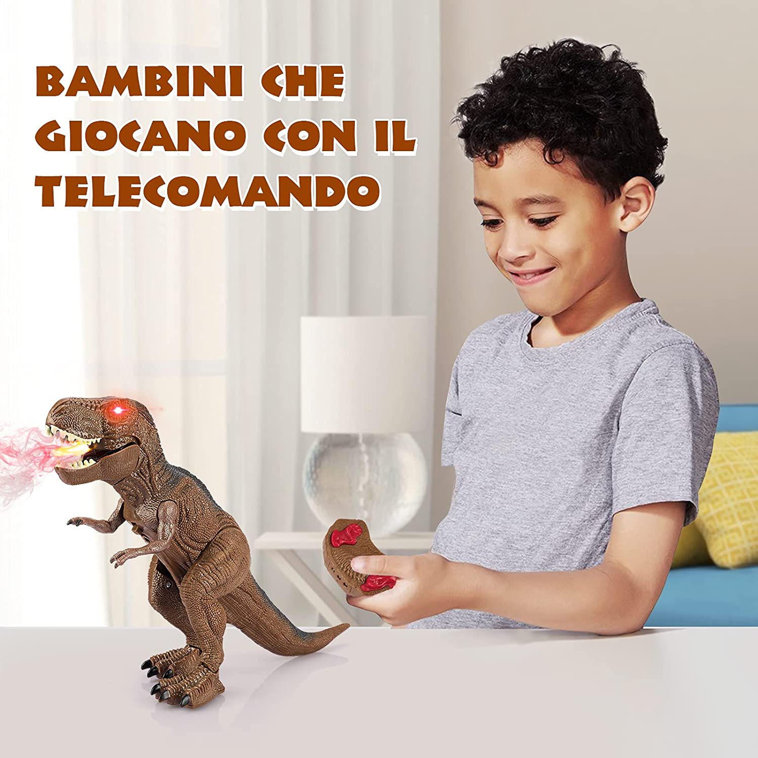 Baztoy Dinosauro Telecomandato Giocattolo - Giochi Animali T Rex Drago –