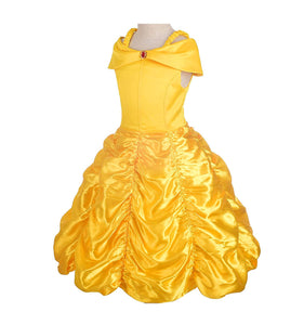 ALEAD Costume da Principessa Belle Vestiti ed Accessori di 6-7 anni, Giallo - Ilgrandebazar