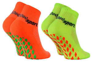 Rainbow Socks - Ragazza Ragazzo Neon Calze Sportive Antiscivolo - 2 paia -... - Ilgrandebazar
