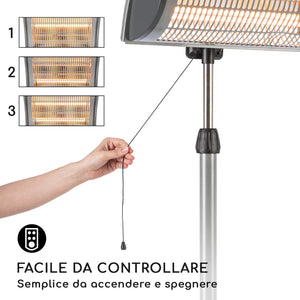 blumfeldt Heat Guard Focus - Riscaldatore da Terrazza, 2000W Argento - Ilgrandebazar