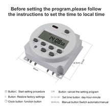 Carica l&#39;immagine nel visualizzatore di Gallery, Neoteck Temporizzatore Interruttore del Rele&#39; DC/AC 12V 16A LCD Digitale...