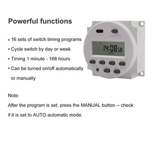 Neoteck Temporizzatore Interruttore del Rele' DC/AC 12V 16A LCD Digitale...