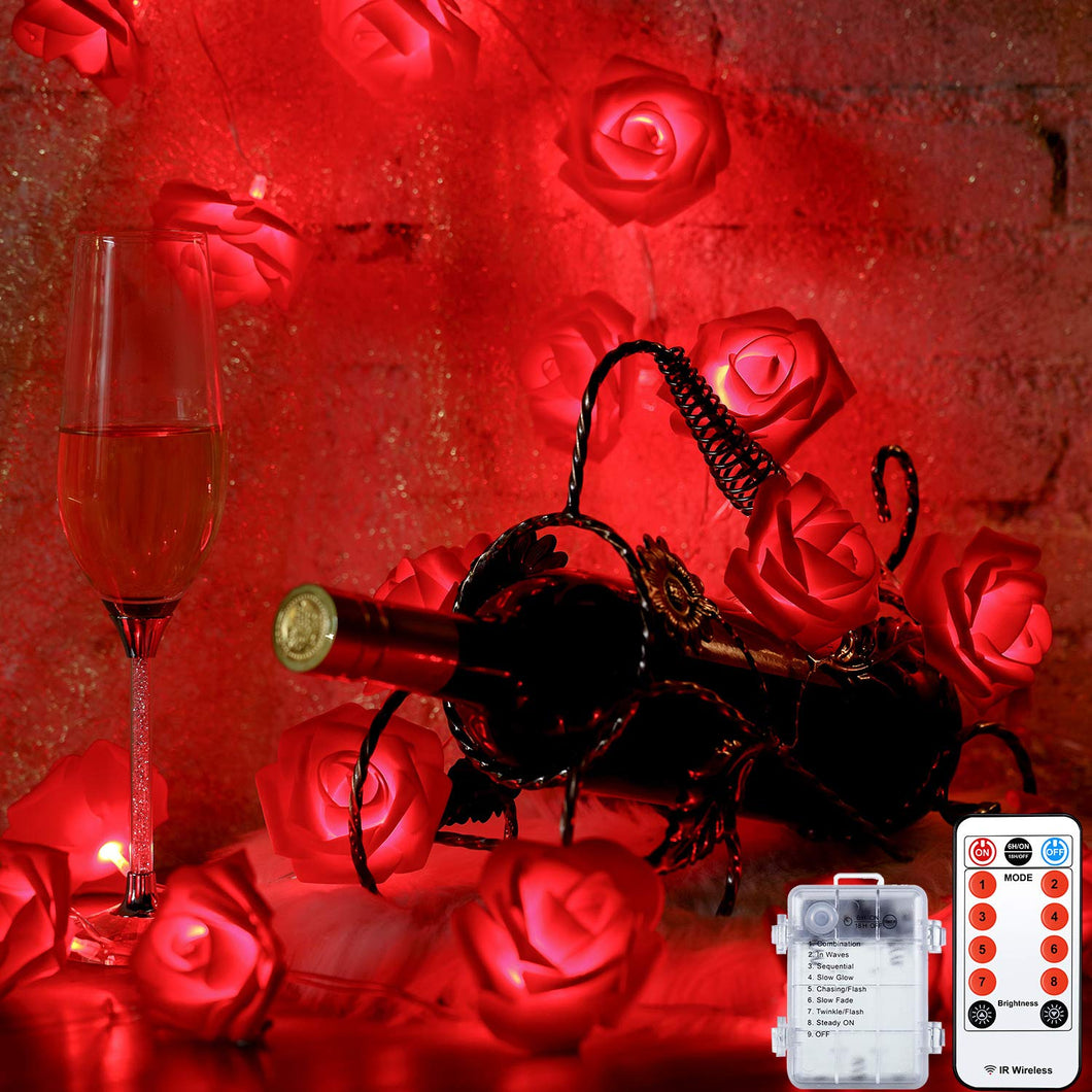 San Valentino Luci della Stringa Rosa, 6.5 ft 20 LED Luce Rosa Rossa