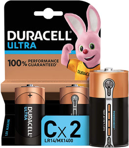 Duracell Ultra C con Powercheck Batteria Alcalina, Confezione da 2, 1. –