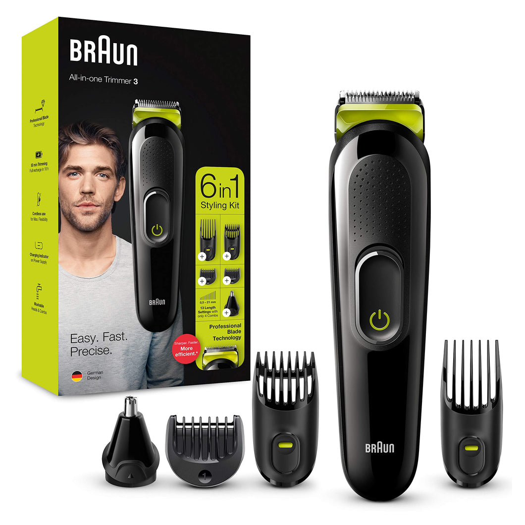 Braun MGK3221 Tagliacapelli Uomo e Regolabarba 6-in1 con Lame Affilate –