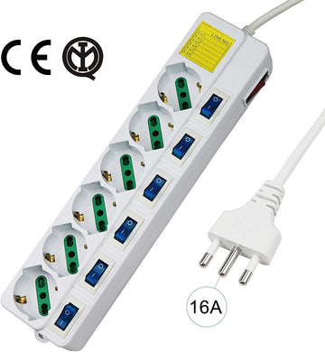 Ciabatta NTONPOWER Multipresa Sottile con 4 Schuko Prese Elettriche 4 Porte  USB 3 Metri Lunga Cavo per Elettrodomestico Elettronica- Nero